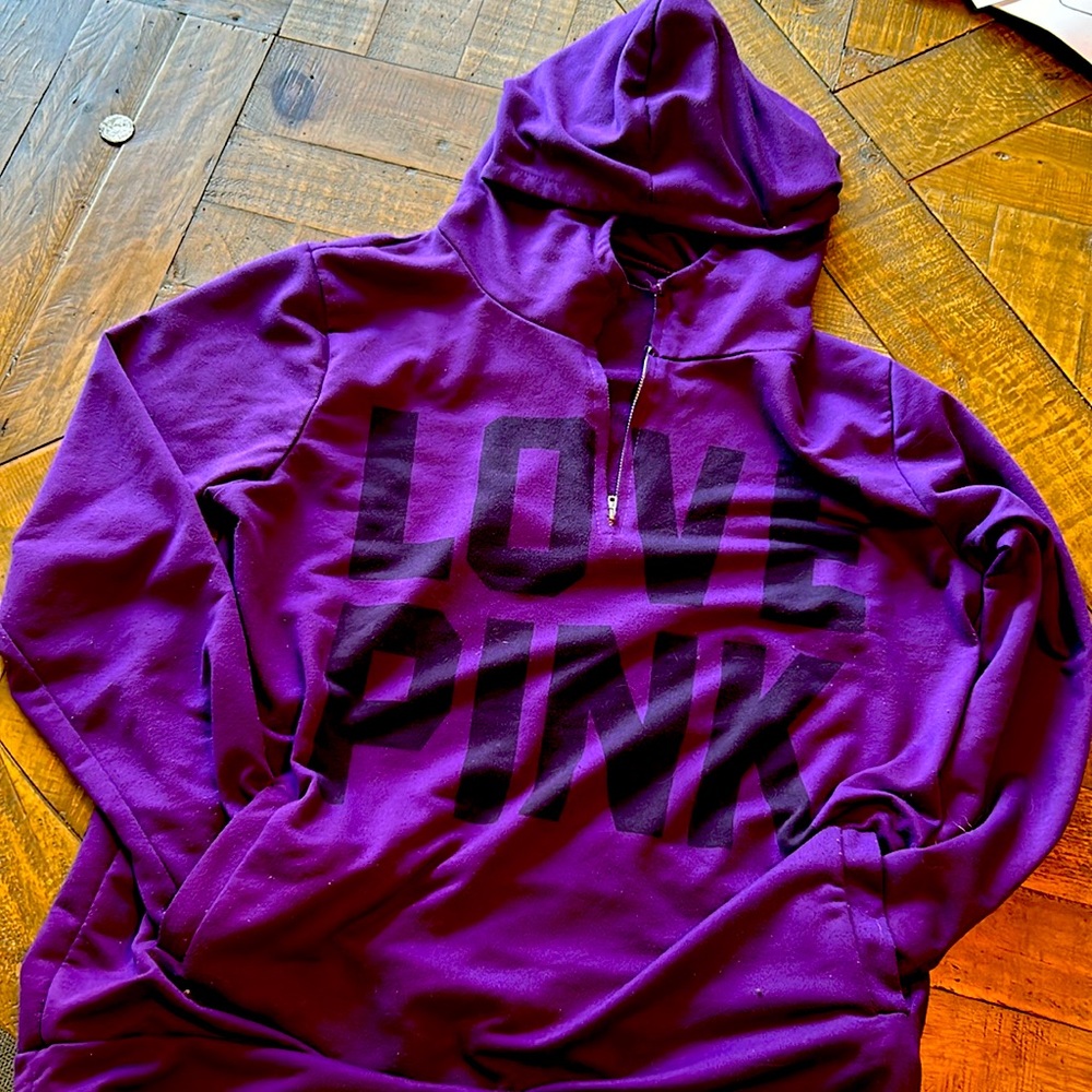 Purple half zip sweat shirt